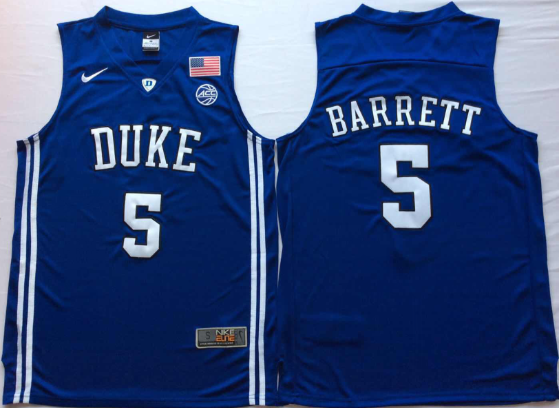 NCAA Men Duke Blue Devils Blue #5 BARRETT.